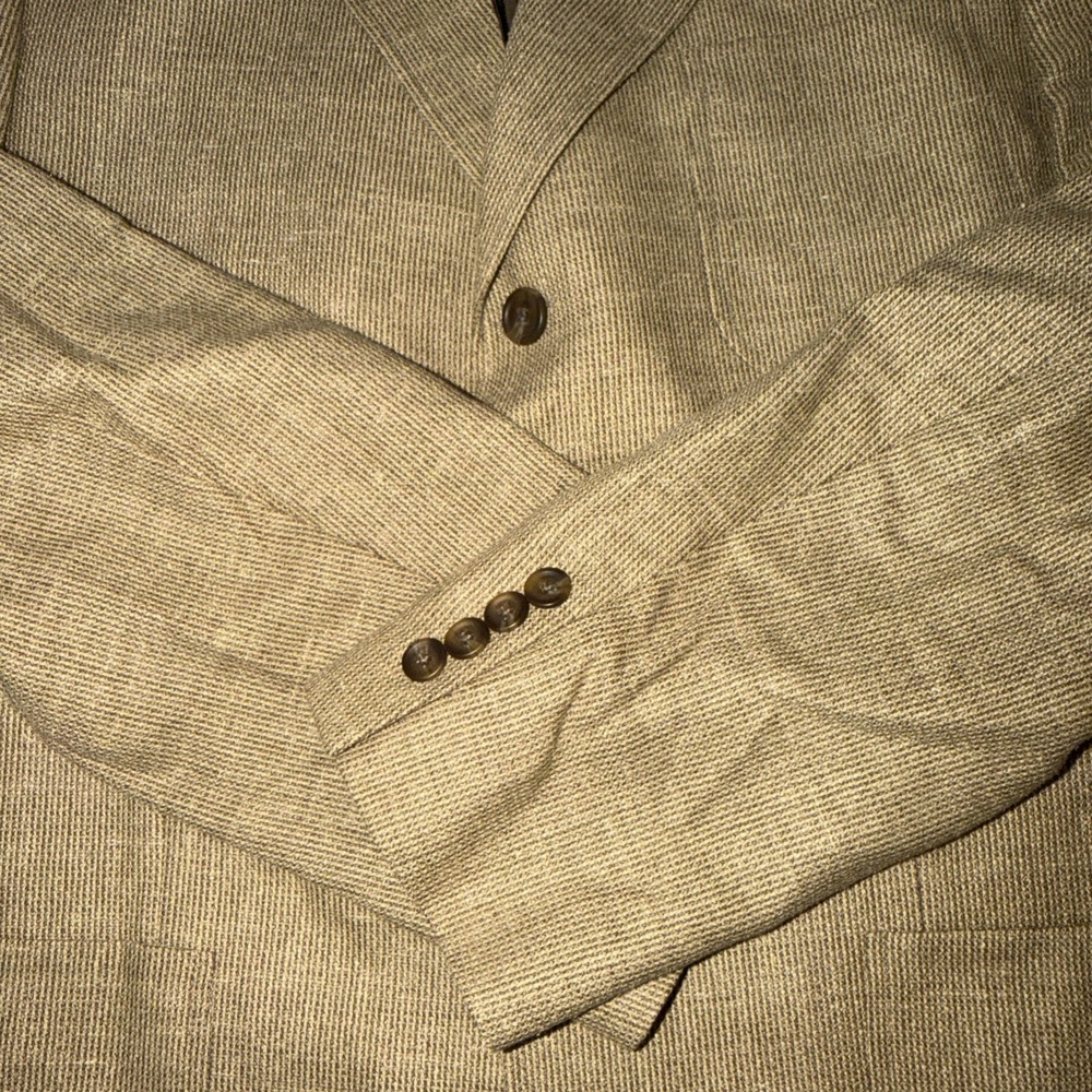 VTG Ralph Lauren Glen Plaid Blazer 42 T Silk Wool And Linen Blend Light Weight - Picture 4 of 11